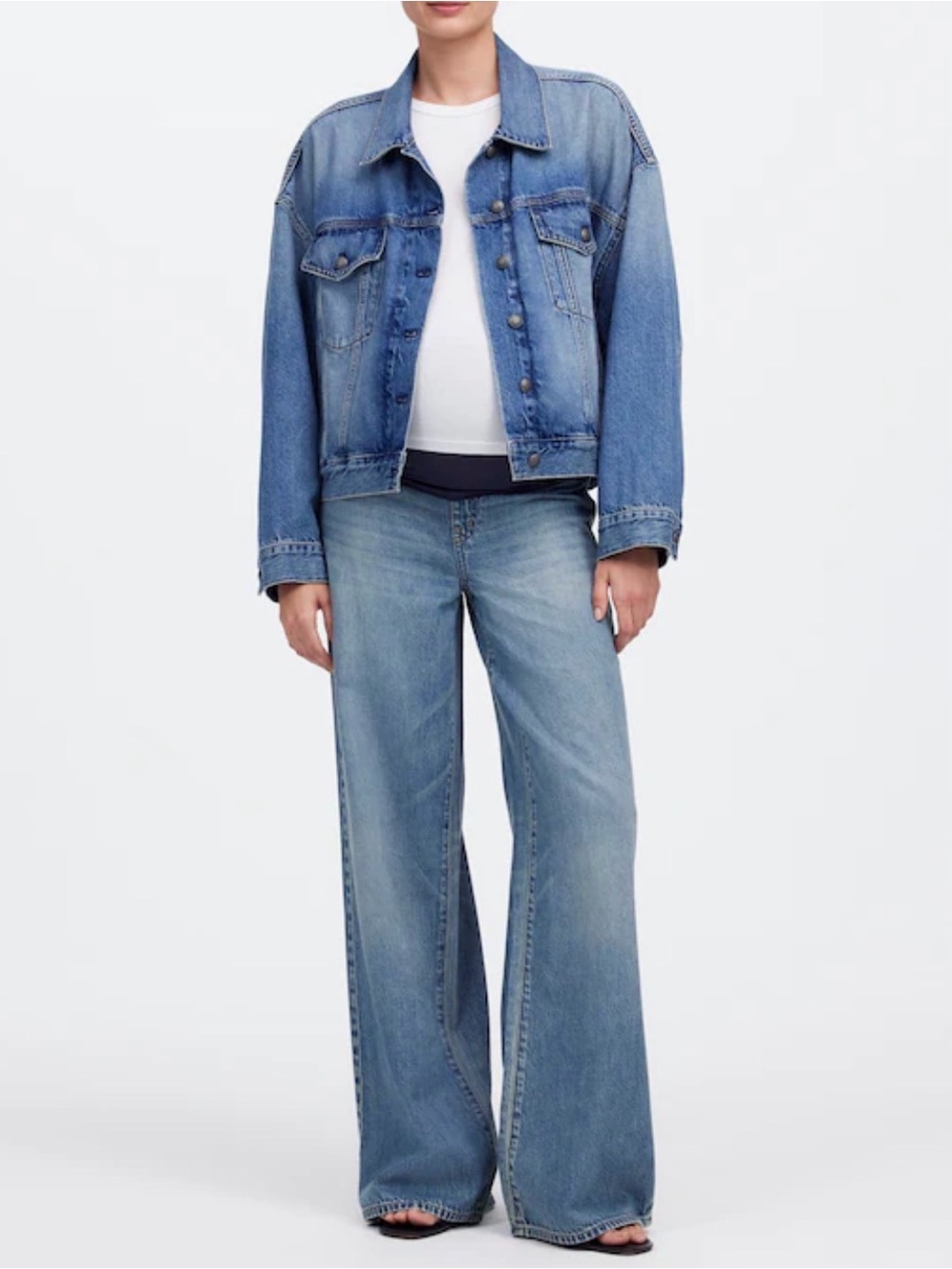 Madewell Maternity Over-the-Belly Superwide-Leg Jeans Wash